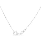 Silver necklace with a clasp on a white background
