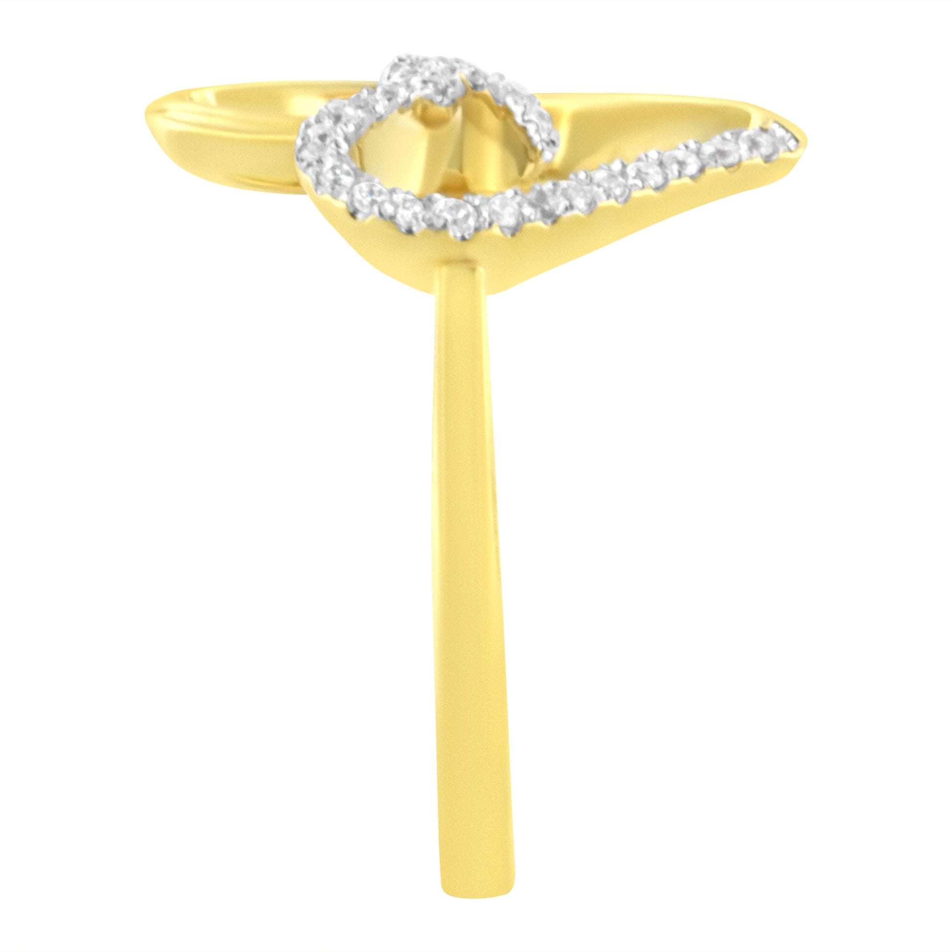 14KT Yellow Gold 1/10 ctw. Diamond Heart Shape Ring (K-L, I1-I2) - Bijoux-NYC Direct