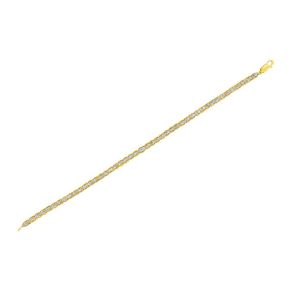 10K Yellow Gold Plated .925 Sterling Silver 1 cttw Prong-Set Diamond Pear Shape Link Bracelet (I-J Color, I1-I2 Clarity) - 7.25" - Bijoux-NYC Direct
