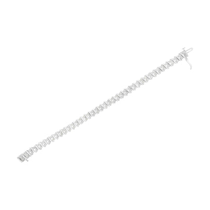 .925 Sterling Silver 1 cttw Double Row Miracle-Set Diamond Tennis Bracelet (I-J Clarity, I3 Color) - Size 7.25" - Bijoux-NYC Direct