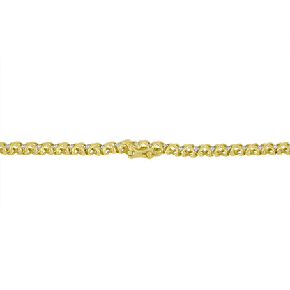 10K Yellow Gold 4 cttw Brilliant Round-Cut Diamond Graduating Riviera Statement Necklace (H-I Color, I2-I3 Clarity) - Bijoux-NYC Direct