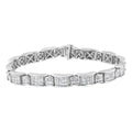 Princess Diamond Buckle Link Bracelet in 18K White Gold – 5.0 Cttw