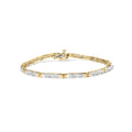 10k Yellow Gold 1.00 Cttw Baguette-Cut Channel Diamond Link Bracelet
