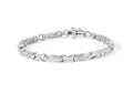 14K White Gold 1.0 Cttw Invisible-Set Princess Diamond Tennis Bracelet (H-I Color, SI1-SI2 Clarity) - 7"