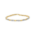 10k Yellow Gold 1.00 Cttw Diamond 3 Stone Link Bracelet (I-J Color, I1-I2 Clarity) -7.25" Inches