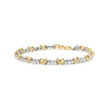 10K Two-Tone Gold 1.00 Cttw Diamond X-Link Link Bracelet