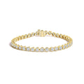 Bezel Set Round Diamond Tennis Bracelet in 10K Yellow Gold – 8.00 Cttw