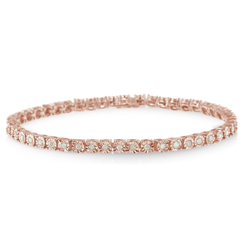 .925 Sterling Silver 1.0 Cttw Diamond Miracle Tennis Bracelet (I-J Color, I3 Clarity)