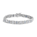 14K White Gold Princess-Cut white and Blue Diamond Fashion Bracelet(3.00 cttw,H-I Color,SI1-SI2 Clarity)