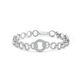 .925 Sterling Silver 1.00 Cttw Diamond Interlinking Open Circle Link Bracelet