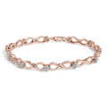 10K Rose Gold Plated .925 Sterling Silver 1/2 Cttw Diamond Infinity Link Tennis Bracelet (H-I Color, I2-I3 Clarity) -7”