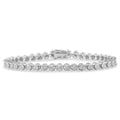 .925 Sterling Silver 1.0 Cttw Diamond Miracle-Set 7" Link Bracelet (I-J Color, I3 Clarity)