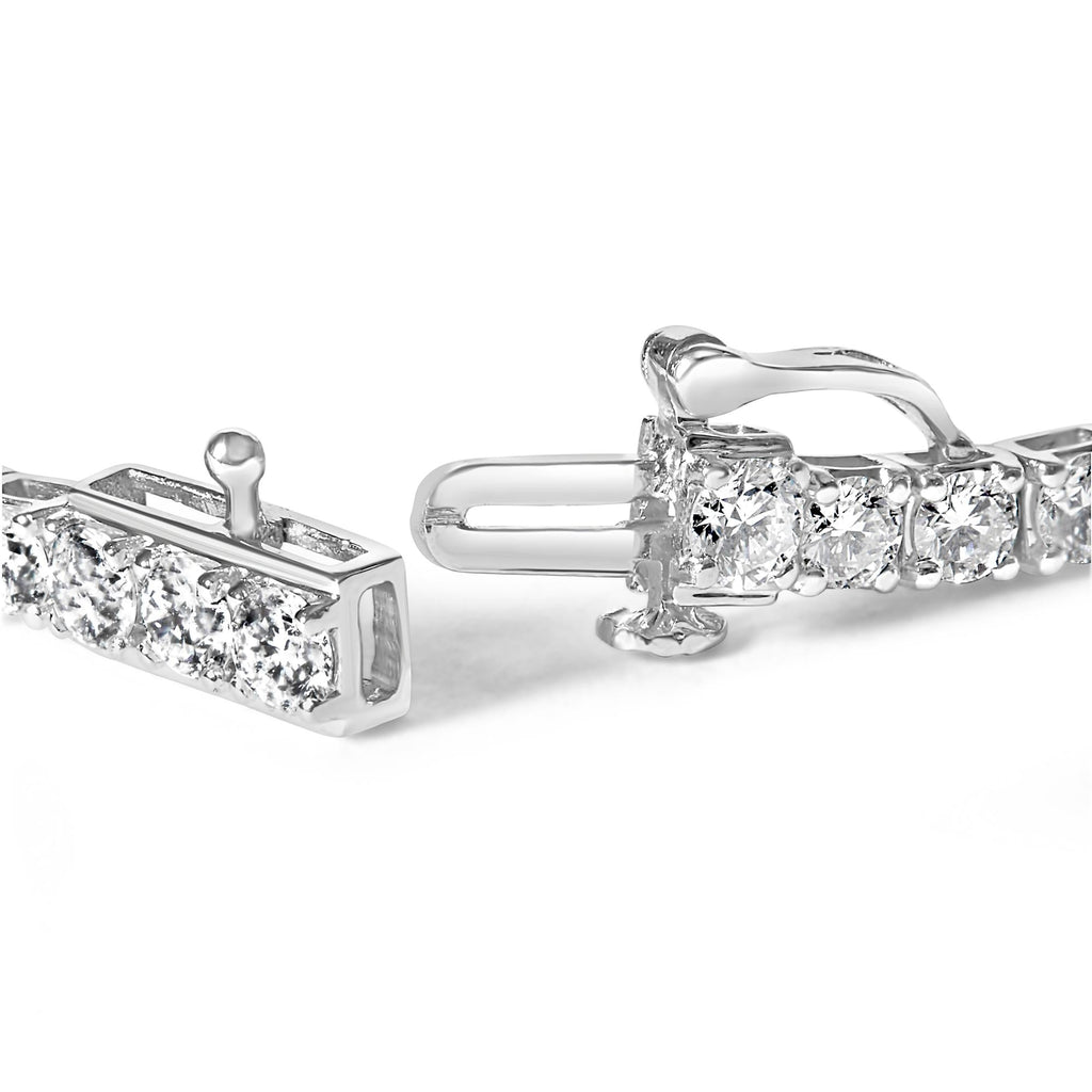 Classic Natural Diamond Tennis Bracelet in Rhodium-Plated 10K White Gold – 6 Cttw