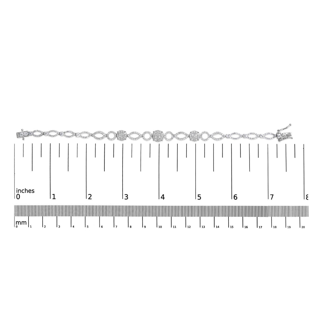 10K White Gold 3.00 Cttw Diamond Link Bracelet