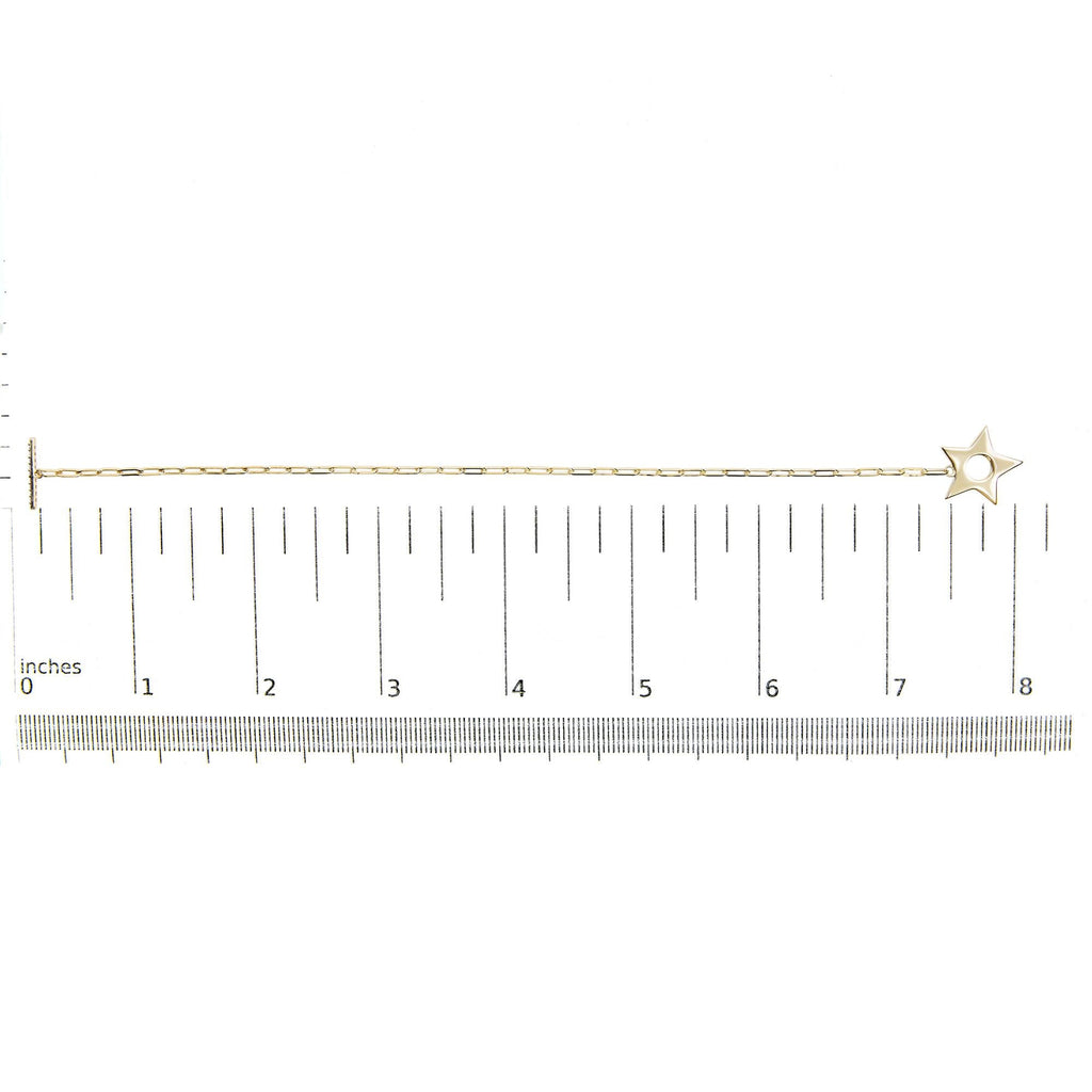 Diamond Star Charm Paperclip Bracelet in 18K Gold-Plated Sterling Silver