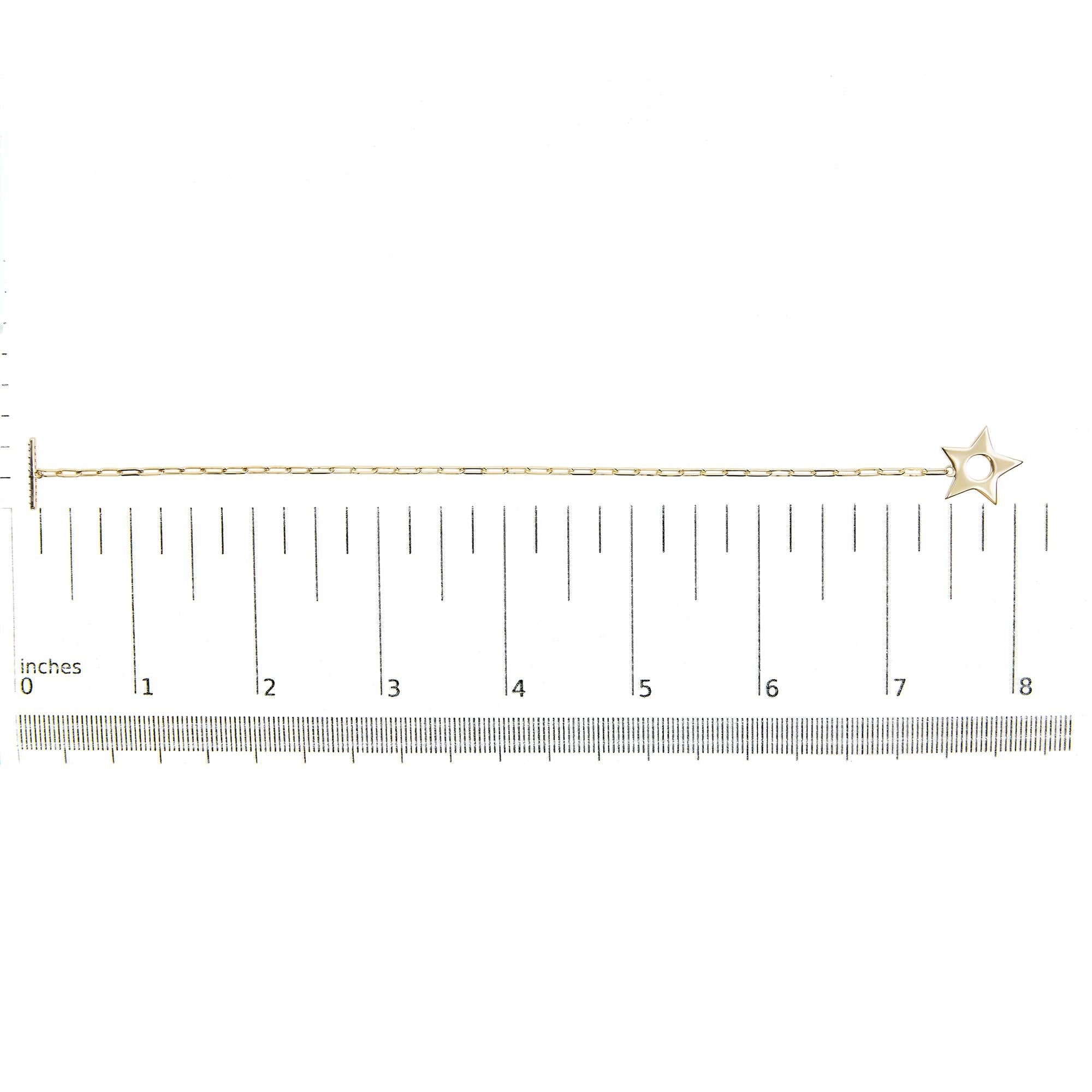 Diamond Star Charm Paperclip Bracelet in 18K Gold-Plated Sterling Silver