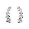 10K White Gold 1/10 Cttw Diamond Journey Style Climber Stud Earrings (H-I Color, I1-I2 Clarity)