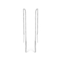 10K White Gold 1/10 Cttw Diamond Threader Earrings
