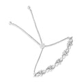 .925 Sterling Silver Miracle Set Diamond Accented Infinity Hearts 6”-9” Adjustable Bolo Bracelet (H-I Color, I2-I3 Clarity)