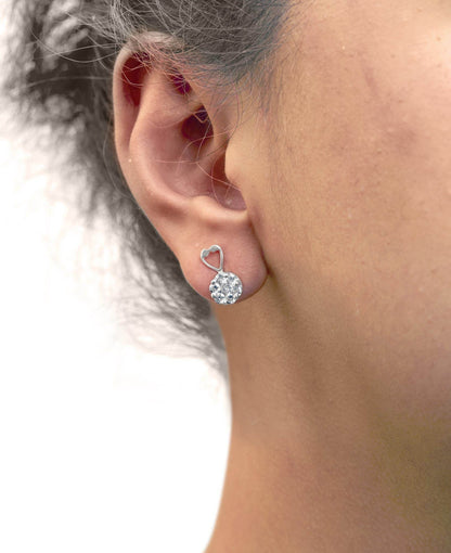 14K White Gold 1 1/4 cttw Round Cut Diamond Earrings (H-I, I1-I2) - Bijoux-NYC Direct