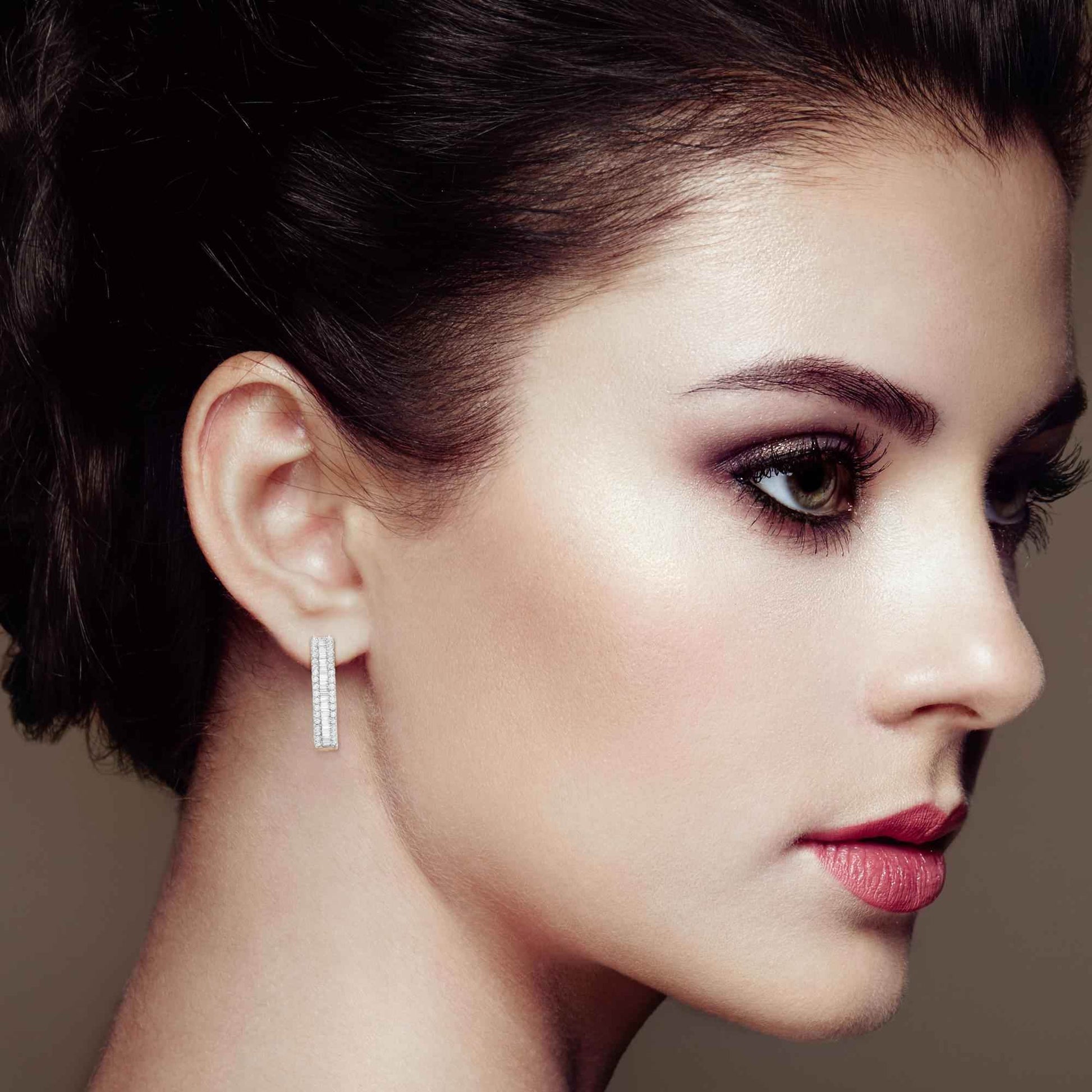 10K White Gold Diamond Hoop Earrings (3/4 cttw, I-J Color, I2-I3 Clarity) - Bijoux-NYC Direct