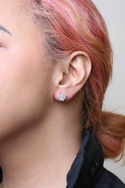 14K White Gold 2.00 Cttw Lab Grown Diamond Cluster Stud Earrings (G-H Color, VS1-VS2 Clarity) - Bijoux-NYC Direct