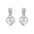 14K White Gold 1/6 Cttw Diamond Dangle Heart Stud Earrings (H-I, SI2-I1)
