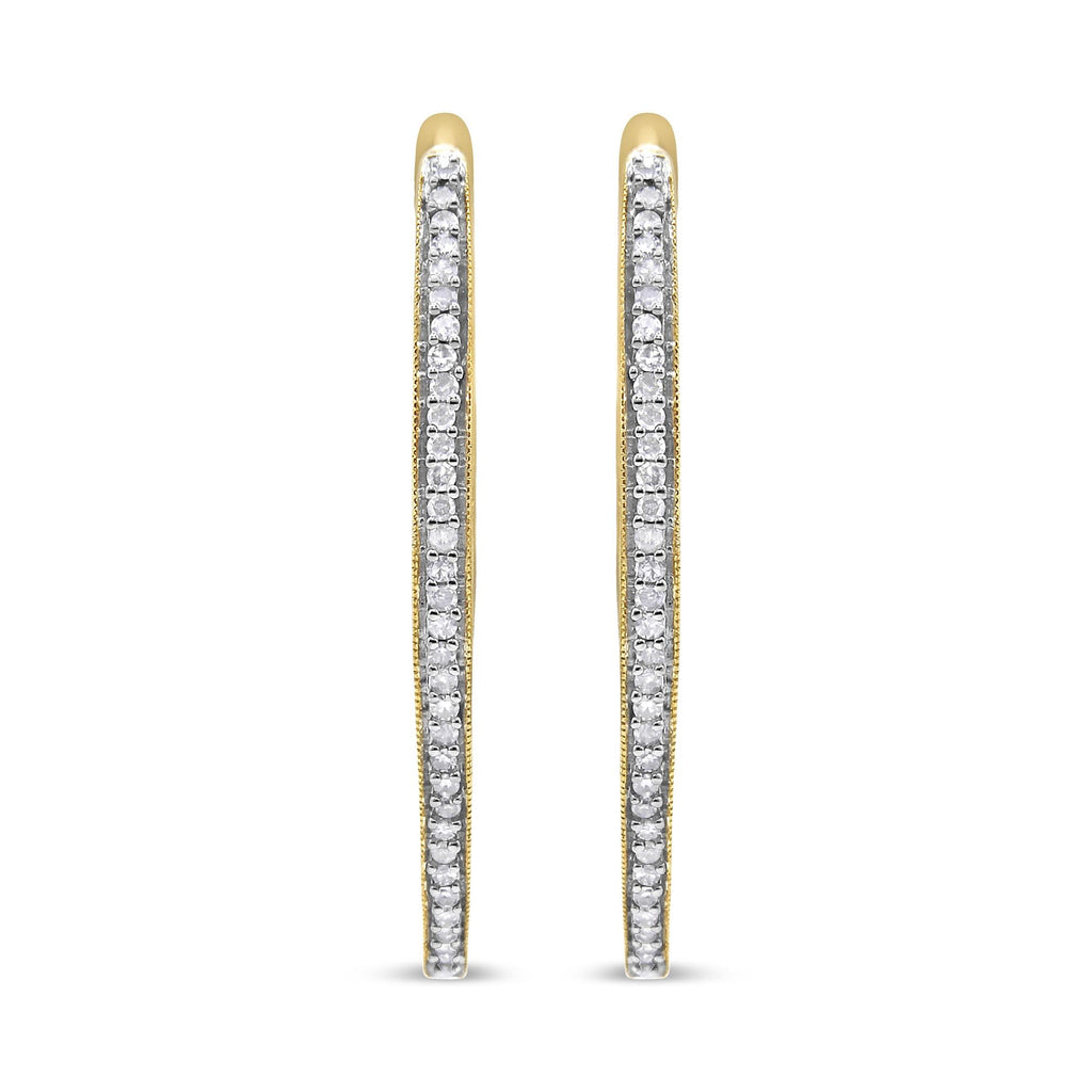 10k Yellow Gold Round Cut Diamond Earrings (1 cttw, I-J Color, I2-I3 Clarity)