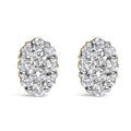 18K Yellow Gold 1 cttw Flower Diamond Stud Earrings (H-I, I1-I2)
