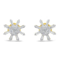 10k Yellow Gold Round and Baguette Diamond Stud Earring (0.50 cttw, H-I Color, I2-I3 Clarity)