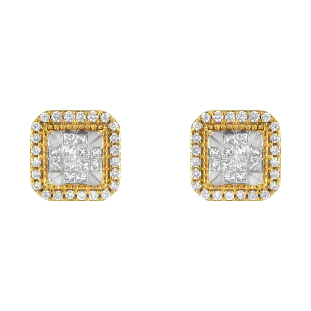 10KT Yellow Gold Diamond Stud Earrings (1/2 cttw, H-I Color, SI2-I1 Clarity)