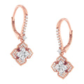 10K Rose Gold 3/4 Cttw Diamond Flower Drop Dangle Earring (I-J Color, I1-I2 Clarity)