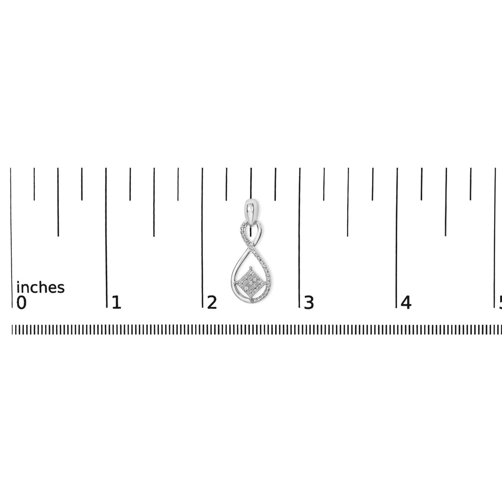 .925 Sterling Silver Round-Cut Diamond Accent Tilted Square and Infinity Drop Earrings (H-I Color, I2-I3 Clarity)