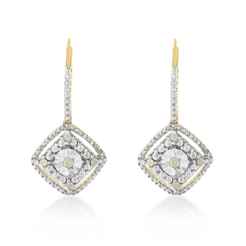 Sterling Silver Rose Diamond Dangle Earring (0.25 cttw, I-J Color, I2-I3 Clarity)