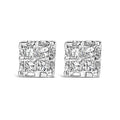 10k Yellow Gold Princess Diamond Quad Stud Earrings (1/4 cttw, J-K Color, I2-I3 Clarity)