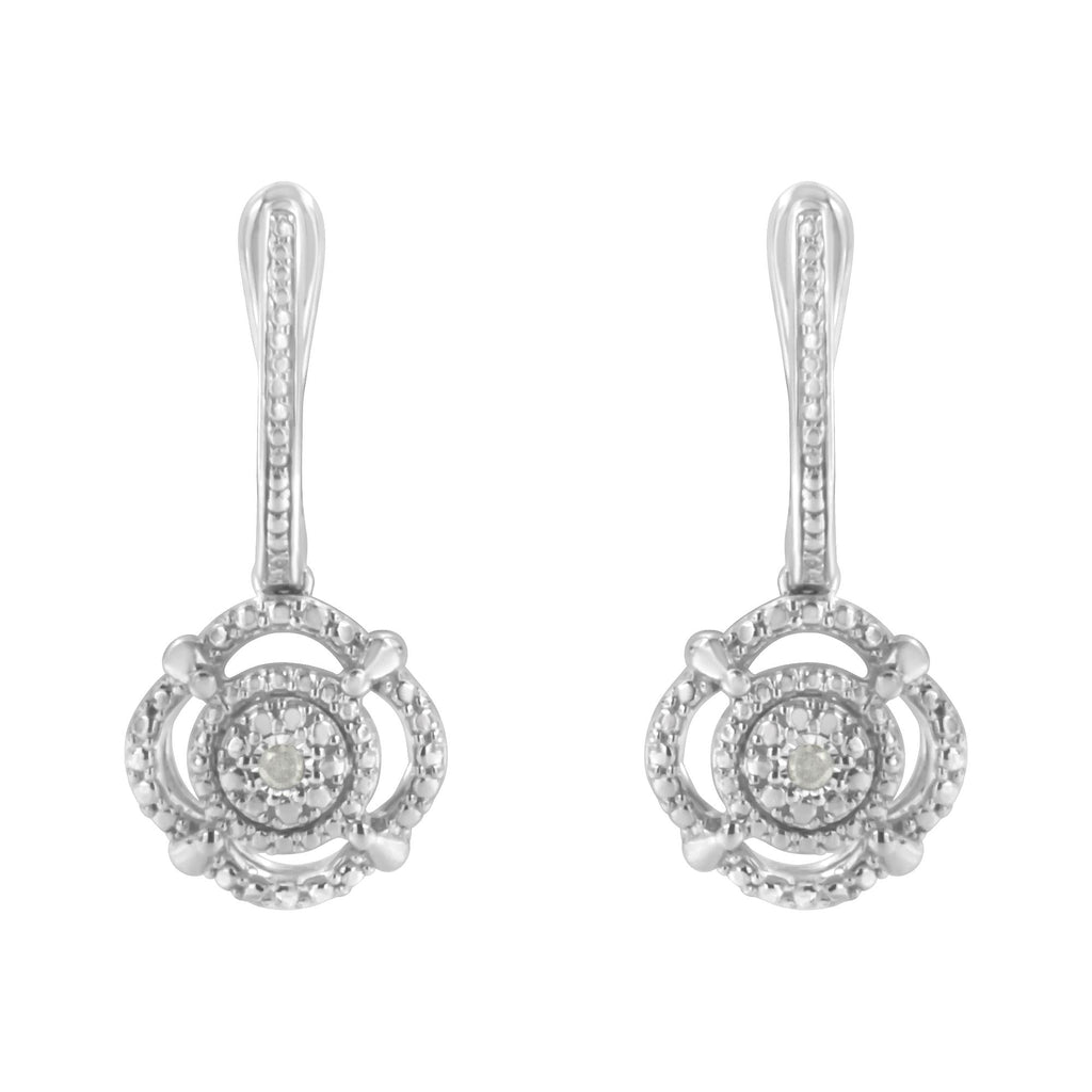 .925 Sterling Silver Miracle-Set Diamond Accent Drop and Dangle Earrings (I-J Color, I3 Clarity)