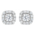 .925 Sterling Silver 1/2 cttw Brilliant Round-Cut Diamond Solitaire with Halo Stud Earring (I-J, I2-I3)