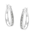 .925 Sterling Silver 1/10 Cttw Diamond Hoop Earrings (I-J Color, I3 Clarity) 