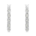 .925 Sterling Silver 1/6 cttw Diamond Milgrain Hoop Earring (I-J Color, I3 Clarity)