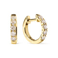 Round-Cut Diamond Hoop Earrings in 10K Yellow Gold – 1/2 Cttw