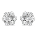 14K White Gold 1/2 cttw Round-Cut Diamond Floral Stud Earrings (I-J Color, SI2-I1 Clarity)