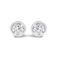 Lab-Grown Diamond Bezel Solitaire Stud Earrings in 14K White Gold – 1/2 ct