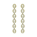 Yellow Diamond Linked Circle Drop Earrings in Sterling Silver – 1.0 Cttw
