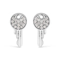 925 Sterling Silver 1/6ct TDW Diamond Charm Earrings