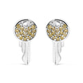 Treated Yellow Diamond Key Motif Charm Stud Earrings in Sterling Silver – 1/6 Cttw
