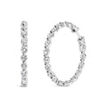 14K White Gold 5.00 Cttw Lab Grown Diamond Inside-Out Hoop Earring
