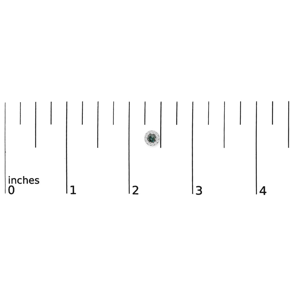 Blue Diamond Halo Stud Earrings in Sterling Silver – 1/2 Cttw