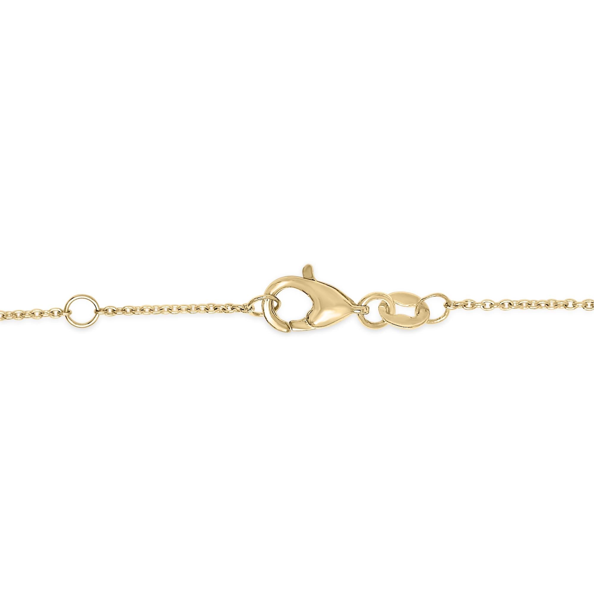 14K Yellow Gold Alternating Green Emerald and Diamond Bezel Station Chain Bracelet - Size 7.5 inch