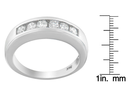 14K White Gold 3/4ct. TDW Diamond Channel Band Ring (H-I, I1-I2) - Bijoux-NYC Direct