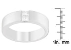 White ring with a diamond and a measurement scale on a white background